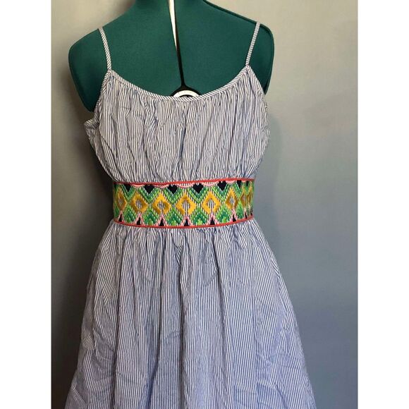 CK Bradley Lard Dress Dune Berry Resort Wear, Embroidered Blue Maxi, size M - Picture 3 of 6